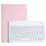 Per Lenovo Pad Plus 11 pollici TB-J607F / TAB P11 P11 11 pollici TB-J606F / Pad 11 pollici YAM12 retroilluminazione stile agnello in pelle di agnello trama rimovibile tondo tondo keycap custodia in pelle Bluetooth con supporto (rosa)