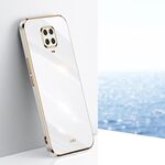 Per Xiaomi Redmi Nota 9s Xinli Dritto 6d placcatura Gold Edge TPU Caso antiurto (bianco)