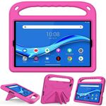 Per Lenovo TAB M10 FHD PLUS TB-X606F / TB-X606M Maniglia Portatile EVA Cassa protettiva antiurto in EVA con porta triangolo (Rose Red)