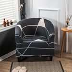 Coperchio del divano stampato a semicerchio singolo all-inclusive elastico (spazio grigio)