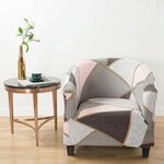 Coperchio di divano stampato a semicerchio singolo all-inclusive elastico (geometria colorata)
