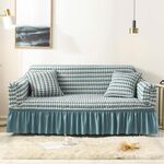 Soggiorno Stretch Copertura piena Gonna in stile Stile Cover, Dimensioni: Doppia M 145-185cm (Blue Colori Blue)