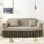 Soggiorno Stretch Copertura completa Gonna in stile Stile Cover, Dimensioni: DUBURE M 145-185CM (caffè a due colori)