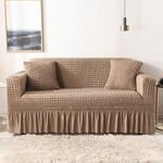 Soggiorno Stretch Copertura completa Gonna in stile Stile Copertura, Dimensioni: DUBURE M 145-185CM (Grigio egiziano a un colore)