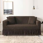 Soggiorno Stretch Copertura completa Gonna in stile Stile Cover, Dimensioni: DOUBLE M 145-185CM (Caffè scuro a un colore)