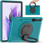Per Samsung Galaxy Tab S8 + / TAB S8 PLUS / TAB S7 FE / TAB S7 + / S7 FE / TAB S7 + / S7 FE 12,4 pollici T970 TPU antiurto TPU + custodia protettiva PC con rotazione a 360 gradi Pieghevole con manico Pieghevole PORTATORE A GRAP E SLOT (BLU)