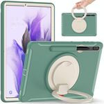 Per Samsung Galaxy Tab S8 + / TAB S8 PLUS / TAB S7 FE / TAB S7 + / S7 FE / TAB S7 + / S7 FE 12,4 pollici T970 TPU antiurto TPU + custodia protettiva per PC con rotazione a 360 gradi Pieghevole con manico con impugnatura con supporto per impugnatura e slot