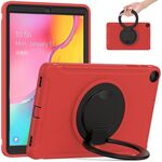 Per Samsung Galaxy Tab A 10.1 T515 / T510 2019 Custodia protettiva TPU + PC Antiurto T515 / T510 con rotazione a 360 gradi Pieghevole Pieghevole Hand Holder & Pen Slot (rosso)
