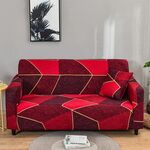 Copertura del divano antiscivolo elastico copertura a doppia copertura elastica (quadrato rosso)