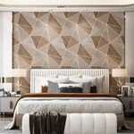 Home Geometric Wallpaper Deerskin Velvet Wallpaper non autoadesiva Sfondo addensato, Dimensioni: 53x1000 cm (caffè leggero)