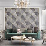 Home Geometric Wallpaper Deerskin Velvet Wallpaper non autoadesiva Sfondo addensato, Dimensioni: 53x1000 cm (grigio scuro)