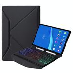 BM10S Retroilluminazione Edizione Diamond Texture Caso di pelle Bluetooth Bluetooth Staccabile con slot a penna e supporto posteriore triangolare per Lenovo Smart Tab M10 HPD Plus TB-X606F 10.3 pollici (nero)