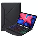 BM12S Retroilluminazione Edizione Diamond Texture Custodia in pelle Bluetooth Bluetooth con penna Slot & Triangolare Supporto posteriore per Lenovo Pad Plus 11 pollici TB-J607F / Tab P11 11 pollici TB-J606F (nero)
