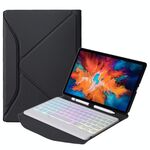 BM13S Retroilluminazione Edizione Diamond Texture Diamond Tastiera Bluetooth Custodia in pelle con slot a penna e supporto posteriore Triangolare per Lenovo Pad Pro 11.5 pollici 2021 TB-J716F / Tab P11 Pro 11,5 pollici TB-J706F (Bianco Nero)