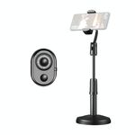 STAND DESKTOP TELECT PHONE TABEL LIVE BROADCAST STAND TELESCOPIC DISC DISC, STYLE: Holder + Telecomando (nero)