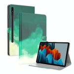 Per Samsung Galaxy Tab S8 + / TAB S8 Plus / TAB S7 FE / TAB S7 + 12.4 Pollici T970 / T976B Tensione T970 / T976B Tensione ACQUISTA PELLE SENTI SENTIRE MAGNETICO Horizontal flip custodia in pelle PU con supporto e carte Slot & Photo Frame (Cyan Green)