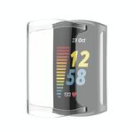 Per la carica di Fitbit 5 copertura completa della custodia protettiva dell'elettroplamazione del TPU (bianco trasparente)