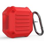 Per Samsung Galaxy Boccioli Live / Boccioli 2 / Boccioli Pro Aurimproofish Auricolari in fibra di carbonio Cassa protettiva per auricolari con gancio (rosso)