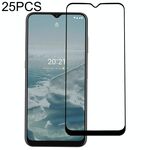 25 PCS Pellicola protettiva per schermo con colla full Pellicola in vetro temperato per Nokia G20