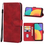 Custodia per cellulare in pelle per Alcatel 1L (2021) (rosso)