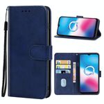 Cassa del telefono in pelle per Alcatel 3x (2020) (blu)