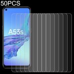 50 PCS 0.26mm Film in vetro temperato 9h 2.5D per OPPO A53S 5G