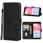 Custodia per cellulare in pelle per Alcatel TCL A3X A600DL (nero)