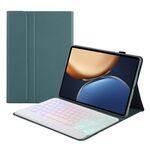 AHV7-BS Lambskin Texture TRI-Color Retroilluminazione Bluetooth Tablet Coutboard per tablet in pelle per onore Tablet V7 Pro (verde scuro)