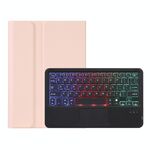 AHV7-as Lambskin Texture Tre-Color Retroilluminazione Bluetooth Custodia in pelle Bluetooth in pelle con touchpad per Honor Tablet V7 Pro (rosa)