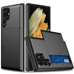 Per Samsung Galaxy S22 Ultra 5G Ammortizzatore Ammortizzatore con slot per schede (nero)
