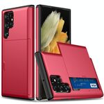Per Samsung Galaxy S22 Ultra 5G ARMORR ARMORR ARMOR ARMOR ARUSTRIA CON SLOT CARD (rosso)