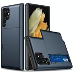 Per Samsung Galaxy S22 Ultra 5G Ammortizzatore Ammortizzatore Ammortizzatore con slot per schede (blu)