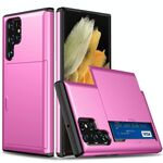 Per Samsung Galaxy S22 Ultra 5G Ammortizzatore Ammortizzatore con slot per schede (Rose Red)