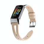 Per Fitbit Charge 5 FC5-18 Cinturino in pelle di coda appuntita (albicocca)
