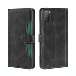 Per Alcatel 1s 2021 / 3L 2021 Skin Feel Steel Paglia Cappello Magnetico Cassa del telefono in pelle (nero)