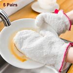 5 coppie di pulizia della cucina Guanti per lavastoviglie addensati Guanti in fibra di bambù addensati
