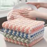 10 PCS assorbente Absorbent Wave Dish Ploth Schound Antiaderente Olio Corallo Velvet Piatto Asciugamano Colore casuale (25 x 25 cm)