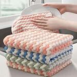 10 PCS assorbente Absorbent Dish Ploth Ploth Rag By-Stick Oil Coral Velvet Piatto Asciugamano Colore casuale (30 x 30 cm)