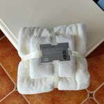 Asciugamano da bagno + set di asciugamani può indossare un asciugamano da spiaggia in pile di corallo (bianco)