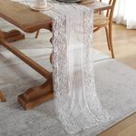 Romantico Tavolo in pizzo Runner Decorazione di nozze, Dimensioni: 160 cm (pizzo bianco)