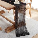 Romantico Tavolo in pizzo Runner Decorazione di nozze, Dimensioni: 160 cm (pizzo nero)