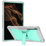 Per Samsung Galaxy Tab S8 Ultra Silicone + custodia protettiva antiurto antiurto PC (grigio + verde)