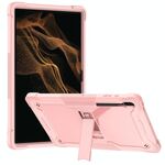 Per Samsung Galaxy Tab S8 Ultra Silicone + custodia protettiva antiurto antiurto PC (oro rosa)