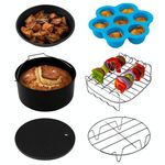 Set da 6 pezzi/set da 7 pollici per friggitrice ad aria, accessori per la cottura in acciaio inox