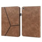 Per Huawei MediaPad M5 Lite 10.1 Custodia in pelle a righe in rilievo in piena (marrone)