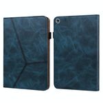Per Huawei MediaPad M5 Lite 10.1 Custodia in pelle a righe in rilievo in rilievo (blu)
