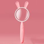 Regalo del giocattolo della lente d'ingrandimento del fumetto della lente d'ingrandimento 3x della lente d'ingrandimento per i bambini (coniglio rosa)