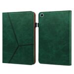 Per Samsung Galaxy Tab S6 Lite P610 / P615 Tinta unita P610 / P615 Custodia intelligente in pelle a righe in rilievo (verde)