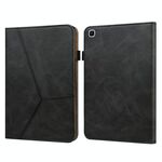 Per Samsung Galaxy Tab S6 Lite P610 / P615 Tinta unita P610 / P615 Tablet in pelle a righe in rilievo Smart Case (nero)