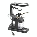Ispezione di riparazione di saldatura multifunzionale desktop per la riparazione del vetro ingranditore con luce a LED (nero)